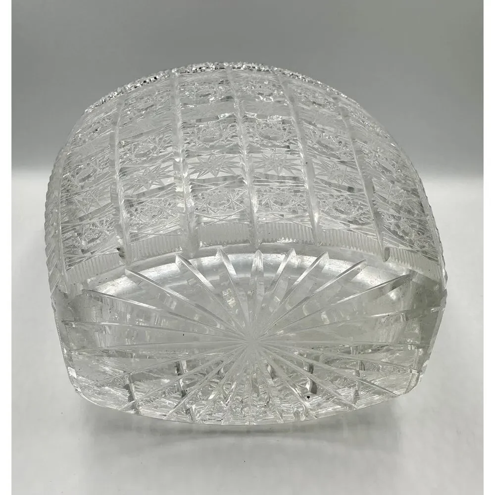 Vintage Bohemia Crystal Handmade and Hand-Cut Large Heavy Vase